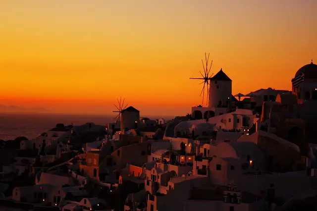 Experience the sunset in Santorini